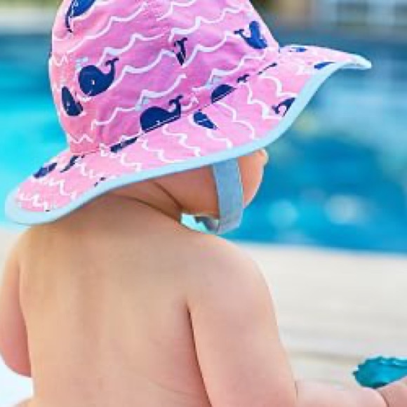 Pottery Barn Kids Other - NWT Pottery Barn Kids Reversible Whale Sun Hat Size 12-24M